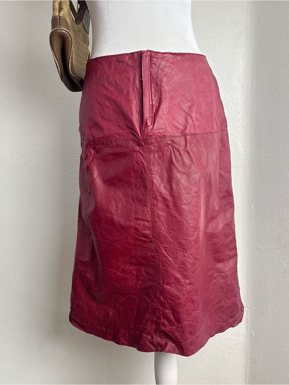Banana Republic Burgundy Leather Skirt Size 6